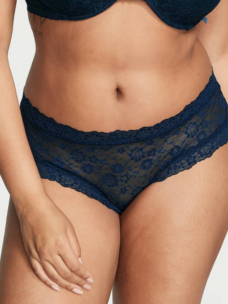 Кружевной комплект белья Victoria's Secret лиф и трусики чики 1159838113 (Синий 38B/XL)