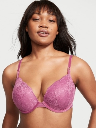 Кружевной комплект белья Victoria's Secret бюст Push Up и стринг бикини 1159802866 (Розовый, 34C/M)