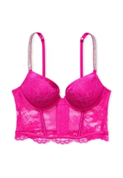 Мереживний комплект Victoria's Secret корсетний топ та трусики 1159804027 (Рожевий, 32B/S)