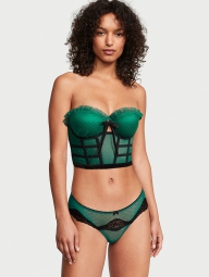 Комплект белья Victoria's Secret корсет и трусики тонг 1159804046 (Зеленый, 32C/S)