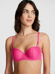 Комплект белья Victoria's Secret Pink бюст-балконет Push-Up и трусики стринги 1159805055 (Розовый, 34C/M)