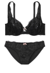 Комплект білизни Victoria's Secret ліф та трусики бікіні 1159806204 (Чорний, 38DD/XL)