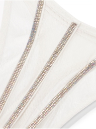Роскошный комплект со стразами Victoria's Secret пояс для чулок и трусики 1159806238 (Белый, XL)