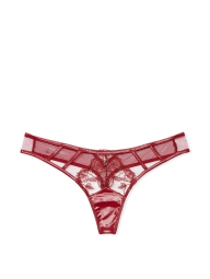 Комплект белья из искусственной кожи Victoria's Secret бюст-балконет и трусики 1159809722 (Бордовый, 34C/M)