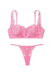 Комплект белья Victoria's Secret бралетт и трусики тонги 1159808985 (Розовый, M)