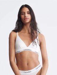Женский комплект белья Calvin Klein бюст триангл  и трусики тонг 1159809387 (Белый, XL)