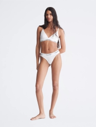 Женский комплект белья Calvin Klein бюст триангл  и трусики тонг 1159809387 (Белый, XL)