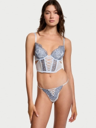 Шикарный комплект белья Victoria's Secret корсет и трусики тонг 1159810502 (Голубой, XS)