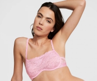 Кружевной комплект Victoria's Secret Pink бюстгальтер и трусики тонг 1159811187 (Розовый, XL)