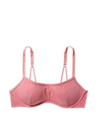 Комплект белья со стразами Victoria's Secret Pink лиф и трусики тонг 1159813275 (Розовый, XL)