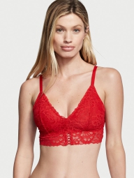 Кружевной комплект белья Victoria's Secret лиф и трусики бикини 1159813668 (Красный, XL)