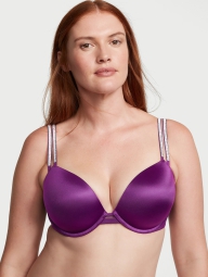 Женский комплект белья Victoria's Secret лиф Push-Up и трусики тонг 1159814051 (Фиолетовый, 34A/S)