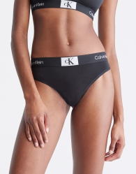 Женский комплект белья Calvin Klein лиф триангл и трусики тонг 1159814240 (Черный, XL)