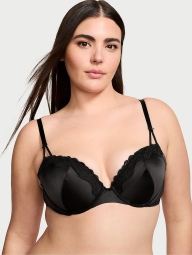 Шикарный комплект белья Victoria's Secret бюст Push-Up и трусики чики 1159815090 (Черный 38B/L)