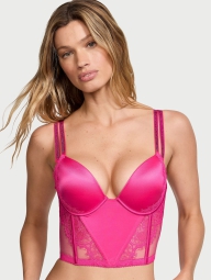 Кружевной комплект Victoria's Secret корсет-бюст и трусики тонг 1159820056 (Розовый 32B/XS)