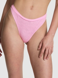 Женский комплект белья Victoria's Secret Pink лиф Push-Up и трусики тонг 1159823719 (Розовый L)