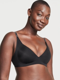 Женский комплект белья Victoria's Secret лиф Push-Up и трусики тонг 1159824600 (Черный M)