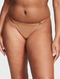 Вишуканий комплект білизни Victoria's Secret погруддя Push-Up та трусики тонг 1159828723 (Коричневий 32A/XS)