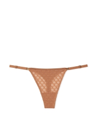 Вишуканий комплект білизни Victoria's Secret погруддя Push-Up та трусики тонг 1159828723 (Коричневий 32A/XS)
