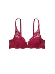 Кружевной комплект белья Victoria's Secret бюстгальтер и трусики бикини 1159837954 (Бордовый 38D/XL)