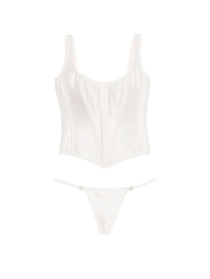 Комплект белья Victoria's Secret корсет и трусики стринги 1159830136 (Молочный M)