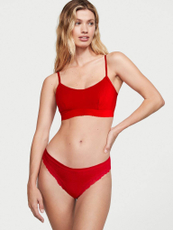 Жіночий комплект білизни Victoria's Secret баралет і трусики тонг 1159830443 (Червоний M)