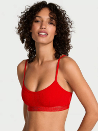 Жіночий комплект білизни Victoria's Secret баралет і трусики тонг 1159830443 (Червоний M)