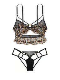 Ефектний комплект білизни Victoria's Secret погруддя та трусики чики 1159830735 (Чорний S)