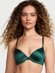 Гладкий комплект белья Victoria's Secret бюст Push-up и трусики бразильяны 1159830745 (Зеленый 32A/XS)