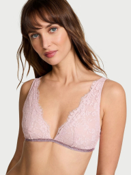 Шикарный комплект белья Victoria's Secret лиф и трусики стринги со стразами 1159830814 (Розовый L)