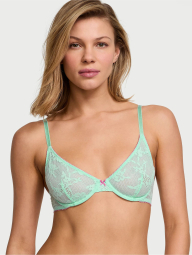 Мереживний комплект білизни Victoria's Secret погруддя та трусики тонг 1159830842 (Блакитний 32C/S)
