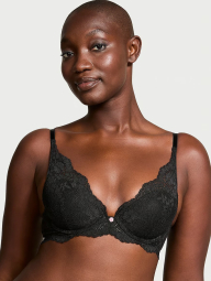 Мереживний комплект білизни Victoria's Secret бюстгальтер і трусики бікіні 1159830894 (Чорний 38C/XL)