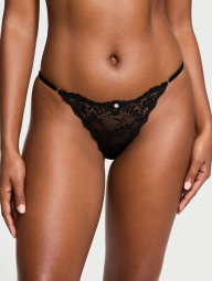 Мереживний комплект білизни Victoria's Secret бюстгальтер і трусики бікіні 1159830894 (Чорний 38C/XL)