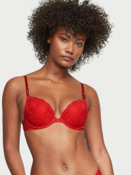 Мереживний комплект білизни Victoria's Secret ліф та трусики тонг 1159830977 (Червоний 36C/L)
