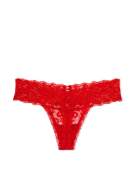Мереживний комплект білизни Victoria's Secret ліф та трусики тонг 1159830977 (Червоний 36C/L)