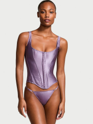 Комплект білизни Victoria's Secret корсет та трусики стрінги 1159830979 (Бузковий S)