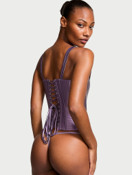 Комплект білизни Victoria's Secret корсет та трусики стрінги 1159830979 (Бузковий S)