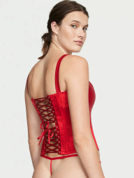 Шикарный комплект белья Victoria's Secret корсет и трусики стринги 1159831122 (Красный S)