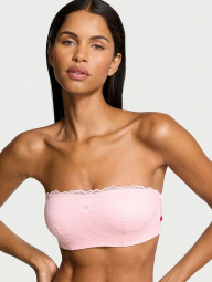 Кружевной комплект белья Victoria's Secret бралетт и трусики бразильяны 1159831148 (Розовый XL)