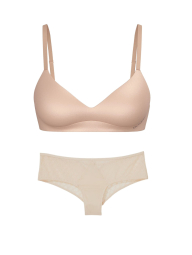 Комплект белья Victoria's Secret бюст и трусики чики 1159831158 (Бежевый L)