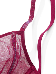 Эффектный комплект белья Victoria's Secret лиф и трусики тонг со стразами 1159831428 (Бордовый 38C/L)