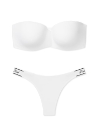 Жіночий комплект білизни Victoria's Secret PINK погруддя Push Up і трусики тонг 1159831499 (Білий 36C/L)