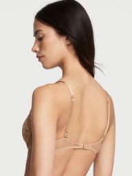Женский кружевной комплект Victoria's Secret лиф и трусики тонг 1159831515 (Бежевый 38DDD/XL)