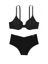 Комплект білизни Victoria's Secret бюст та трусики чики 1159831703 (Чорний 34D/M)