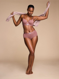 Женский комплект белья Victoria's Secret лиф Push-up и трусики шортики 1159831938 (Розовый 32C/S)