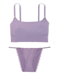 Женский комплект белья Victoria's Secret бралетт и трусики стринг бикини 1159832216 (Сиреневый XXL)