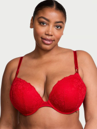 Комплект белья Victoria's Secret лиф Push-Up и трусики чики 1159832281 (Красный 36B/M)
