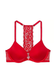 Жіночий комплект білизни Victoria's Secret ліф Push-Up та трусики тонг 1159832282 (Червоний 34B/S)
