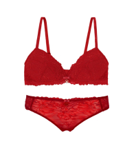Мереживний комплект білизни Emporio Armani бюст та трусики 1159832422 (Червоний L)