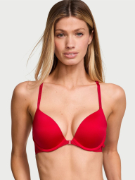 Жіночий комплект білизни Victoria's Secret ліф Push-Up та трусики тонг 1159832533 (Червоний 34A/S)